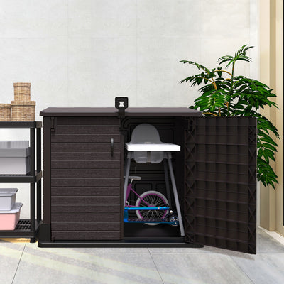 Duramax StoreAway 850 Liter Deck & Garden Storage Shed, Brown (Open Box) - VMInnovations