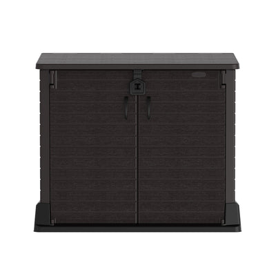 Duramax StoreAway 850 Liter Deck & Garden Storage Shed, Brown (Open Box) - VMInnovations