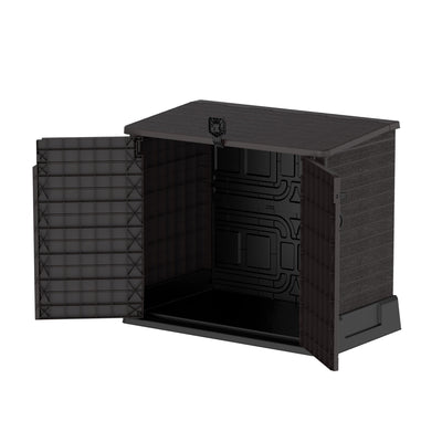 Duramax StoreAway 850 Liter Deck & Garden Storage Shed, Brown (Open Box) - VMInnovations