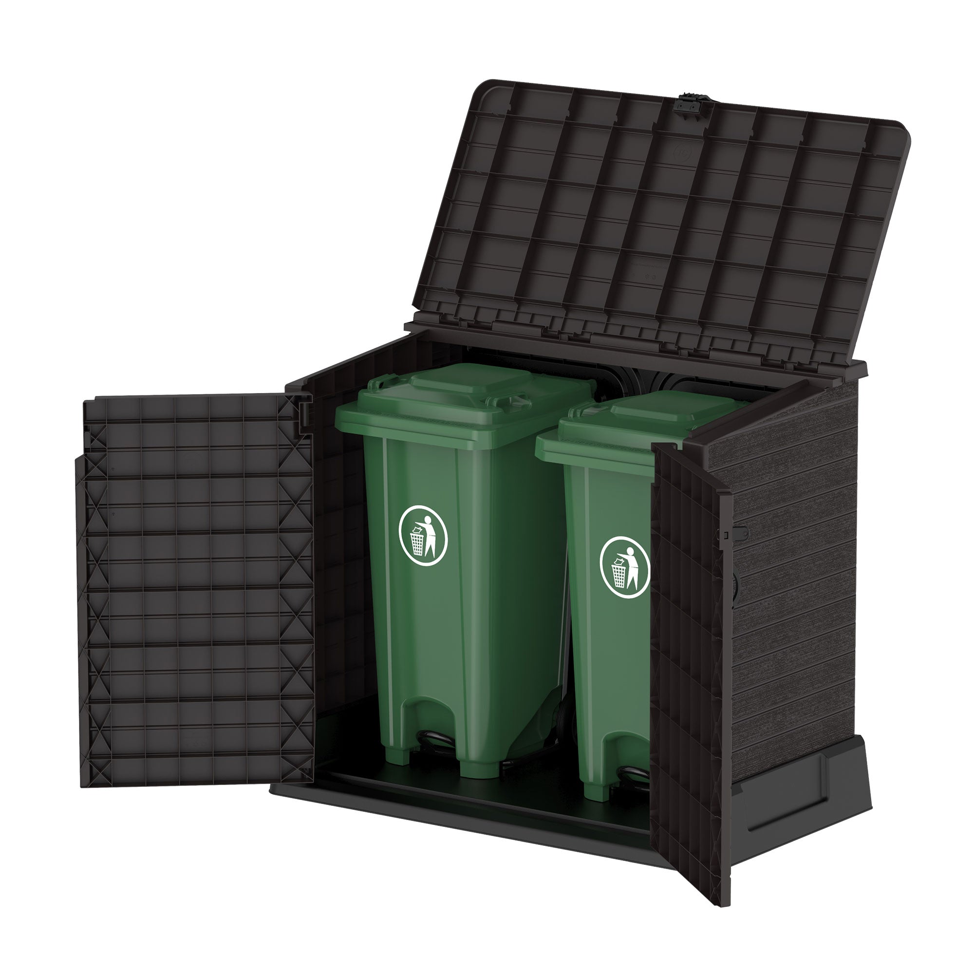 Duramax StoreAway 850 Liter Deck & Garden Storage Shed, Brown (Open Box) - VMInnovations