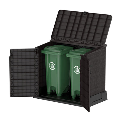 Duramax StoreAway 850 Liter Deck & Garden Storage Shed, Brown (Open Box) - VMInnovations