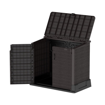 Duramax StoreAway 850 Liter Deck & Garden Storage Shed, Brown (Open Box) - VMInnovations