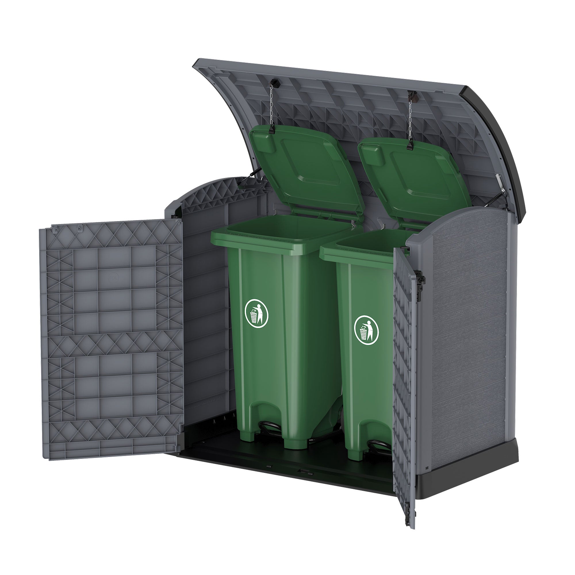 Duramax CedarGrain StoreAway 1200L Outdoor Deck & Garden Storage Box, Charcoal - VMInnovations