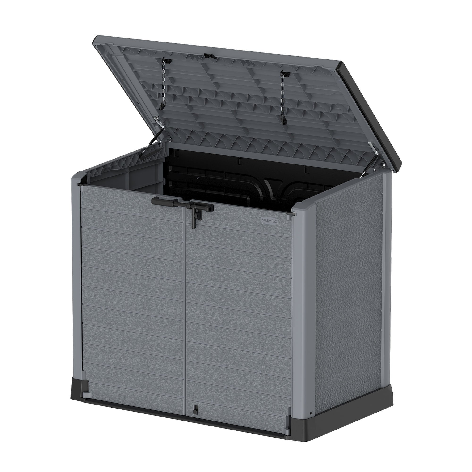 Duramax CedarGrain StoreAway 1200L Outdoor Deck & Garden Storage Box, Charcoal - VMInnovations
