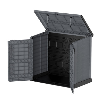 Duramax CedarGrain StoreAway 1200L Outdoor Deck & Garden Storage Box, Charcoal - VMInnovations
