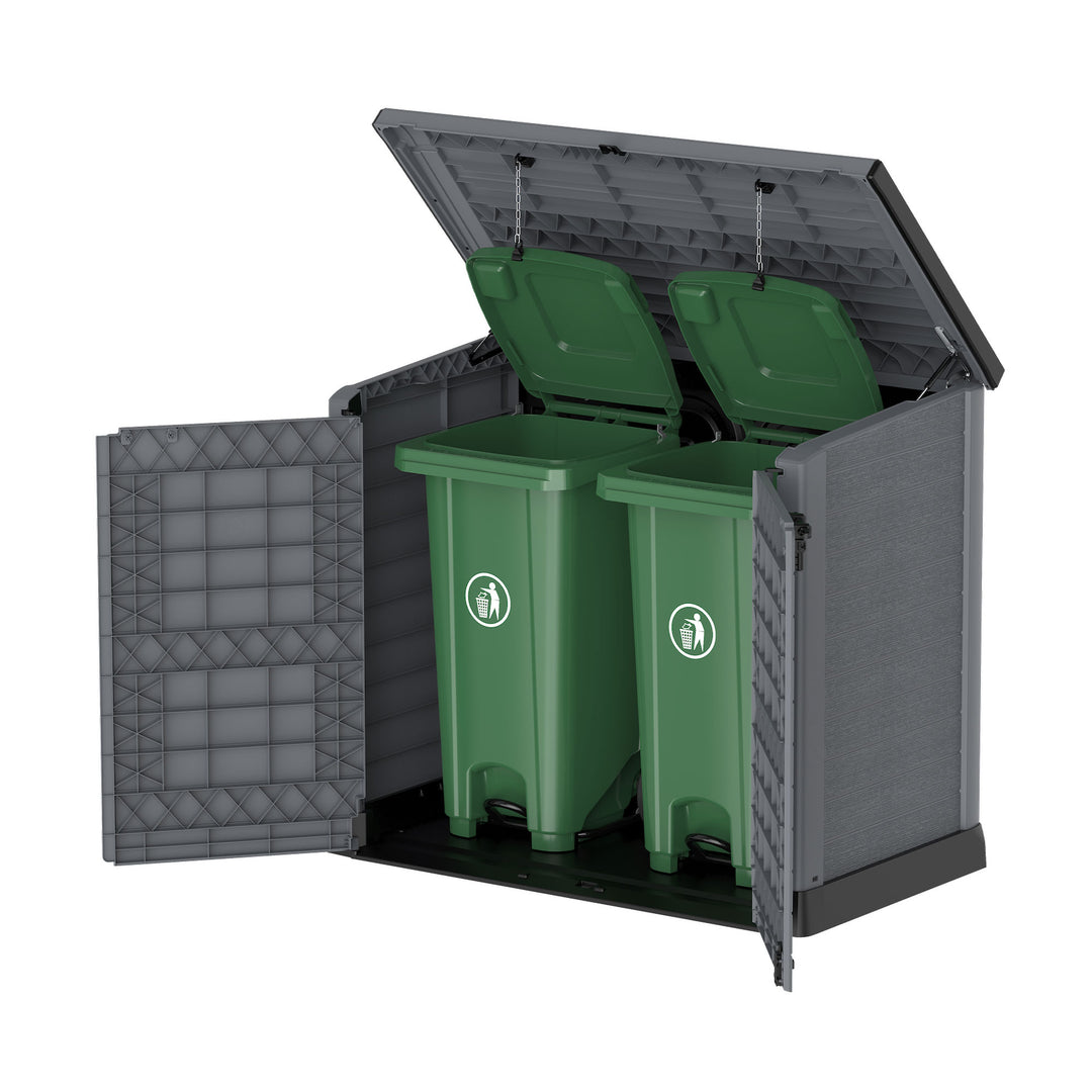 Duramax CedarGrain StoreAway 1200L Outdoor Deck & Garden Storage Box, Charcoal