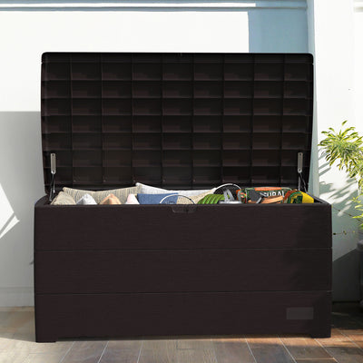 Duramax CedarGrain Durabox 110 Gal Outdoor Deck & Garden Storage Bench, Brown - VMInnovations
