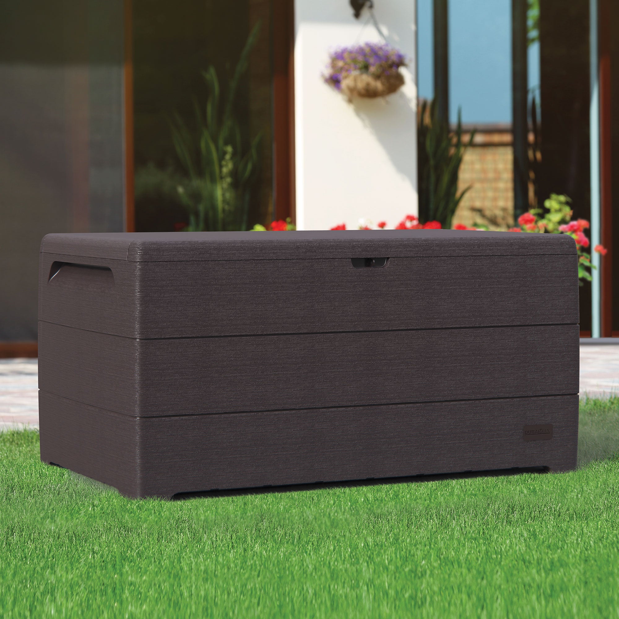Duramax CedarGrain Durabox 110 Gal Outdoor Deck & Garden Storage Bench, Brown - VMInnovations
