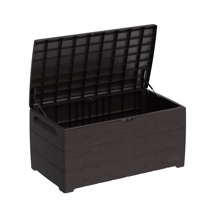 Duramax CedarGrain Durabox 110 Gal Outdoor Deck & Garden Storage Bench, Brown