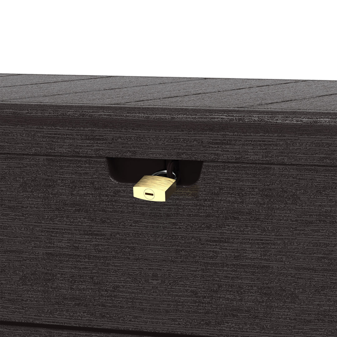 Duramax CedarGrain Durabox 110 Gal Outdoor Deck & Garden Storage Bench, Brown