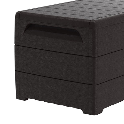 Duramax CedarGrain Durabox 110 Gal Outdoor Deck & Garden Storage Bench, Brown - VMInnovations