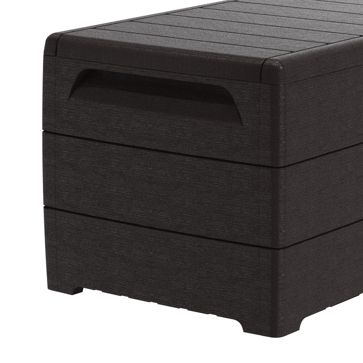 Duramax CedarGrain Durabox 110 Gal Outdoor Deck & Garden Storage Bench, Brown