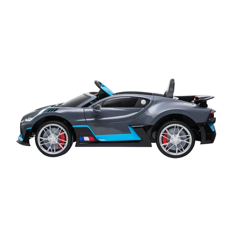Bugatti Divo 12 Volt Battery Powered Ride On Car Toy For Kids, Grey (Open Box)