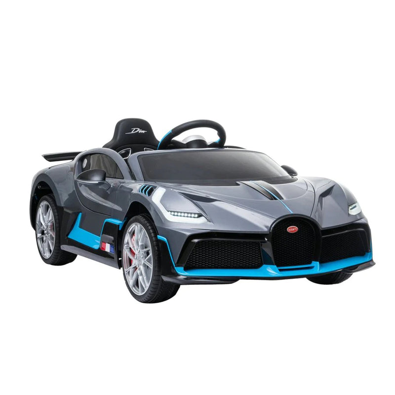 DAKOTT Bugatti Divo 12 Volt Battery Powered Ride On Car Toy For Kids, Grey