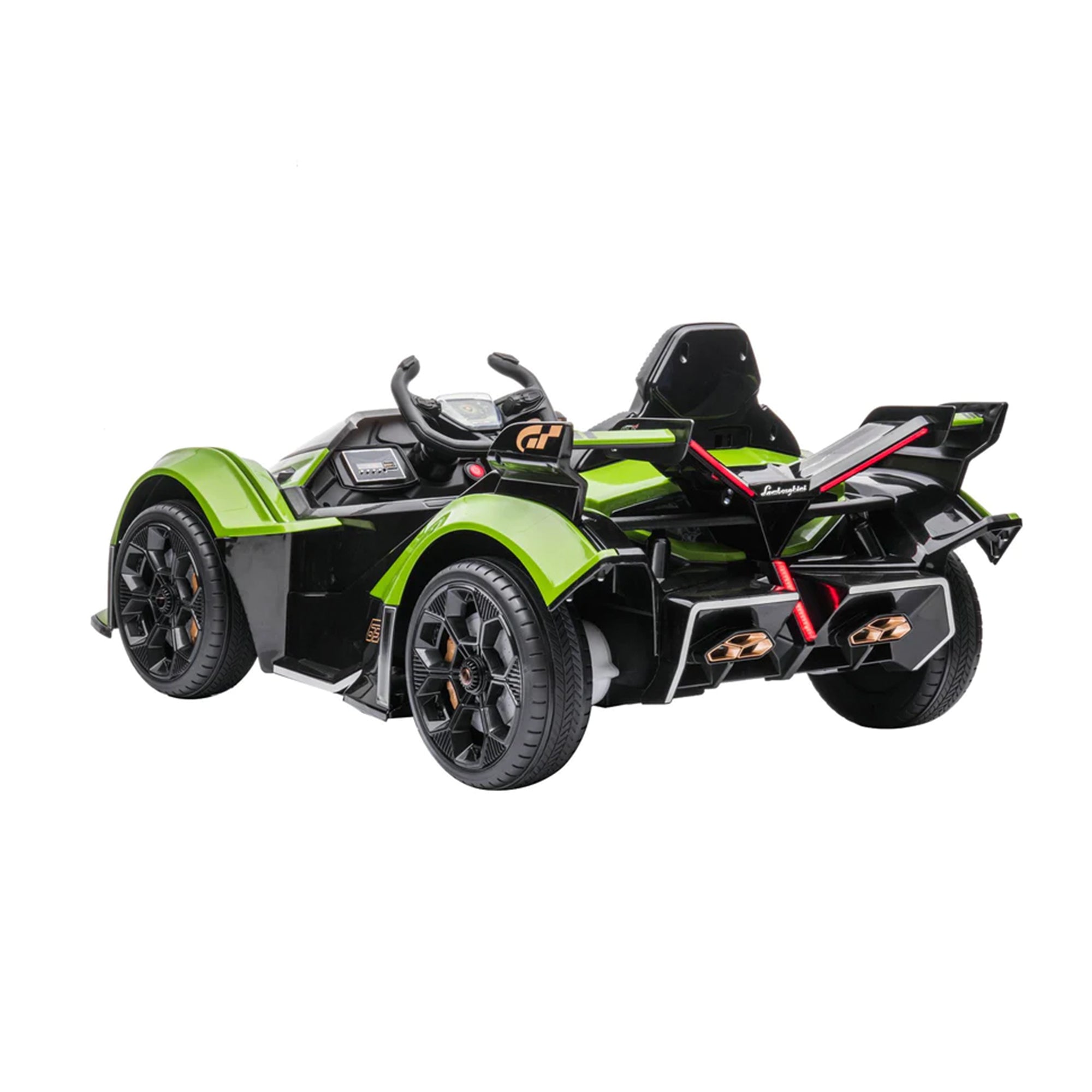 Dakott Lamborghini Gran Turismo V12 Vision Battery Power Ride On Car Toy, Green - VMInnovations