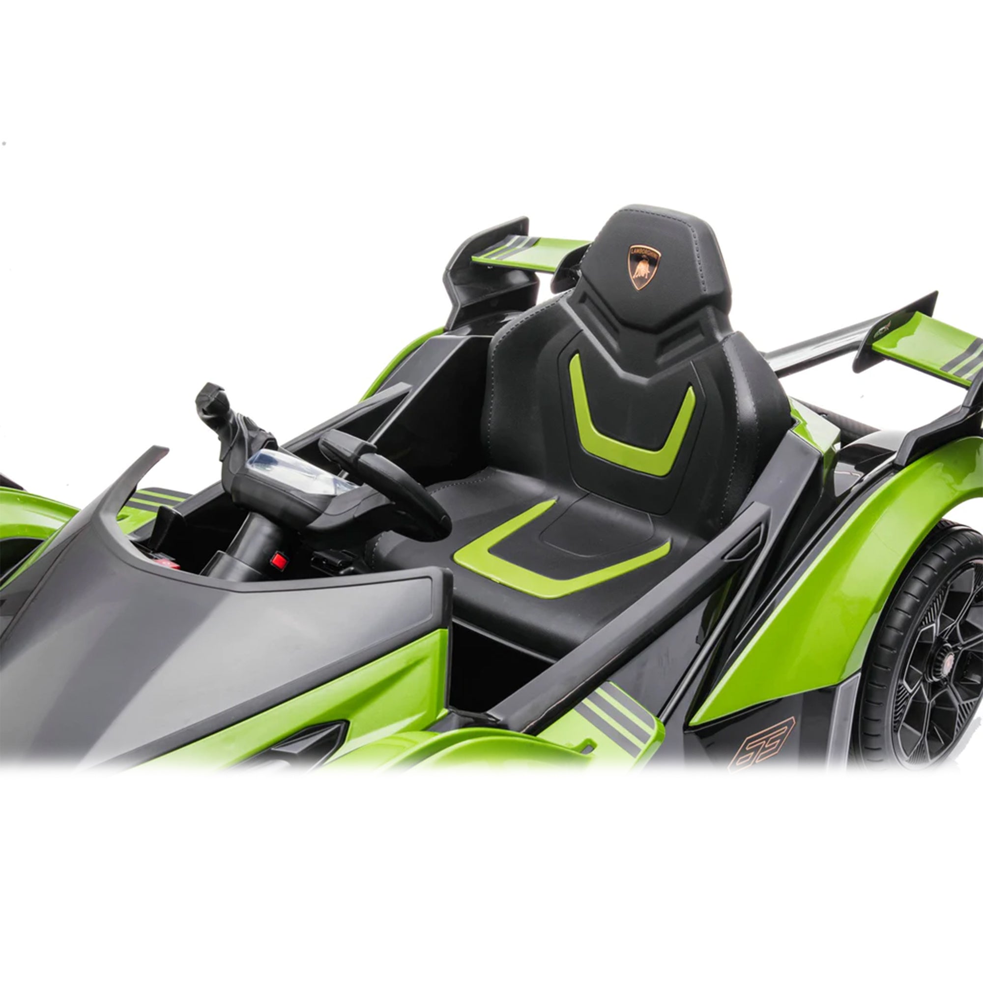 Dakott Lamborghini Gran Turismo V12 Vision Battery Power Ride On Car Toy, Green - VMInnovations