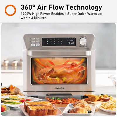 Air Fryer Toaster Convection Oven with 14 Presets, Stainless Steel (Open Box) - VMInnovations