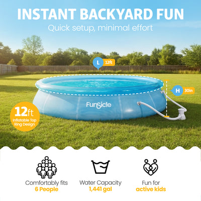 Funsicle 12'x30" Sea-ThruInflatable Outdoor Above Ground Pool (For Parts) - VMInnovations