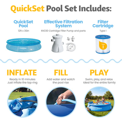 Funsicle 12'x30" Sea-ThruInflatable Outdoor Above Ground Pool (For Parts) - VMInnovations