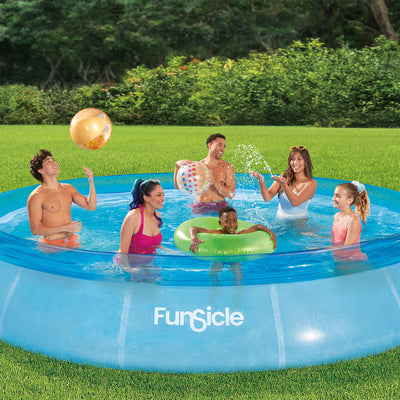 Funsicle 12'x30" Sea-Thru QuickSet Inflatable Ring Top Outdoor Above Ground Pool