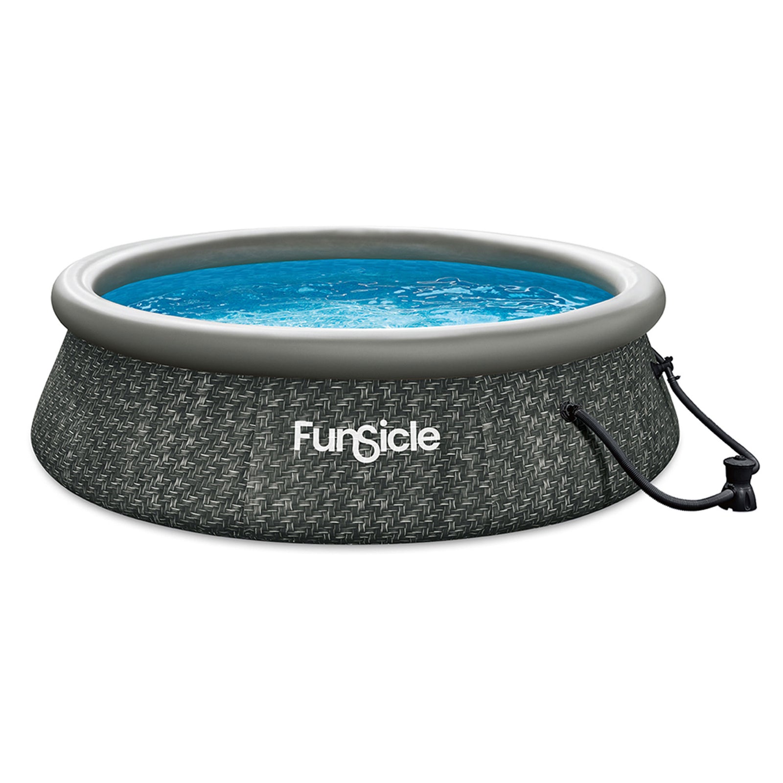 Funsicle 10' x 30" QuickSet Ring Top Above Ground Swimming Pool, Herringbone - VMInnovations