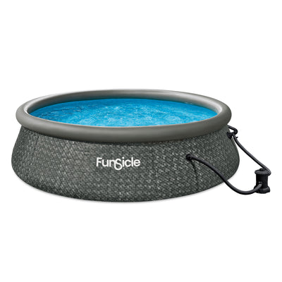 Funsicle 12' x 36" QuickSet Ring Top Above Ground Pool, Herringbone (Open Box)