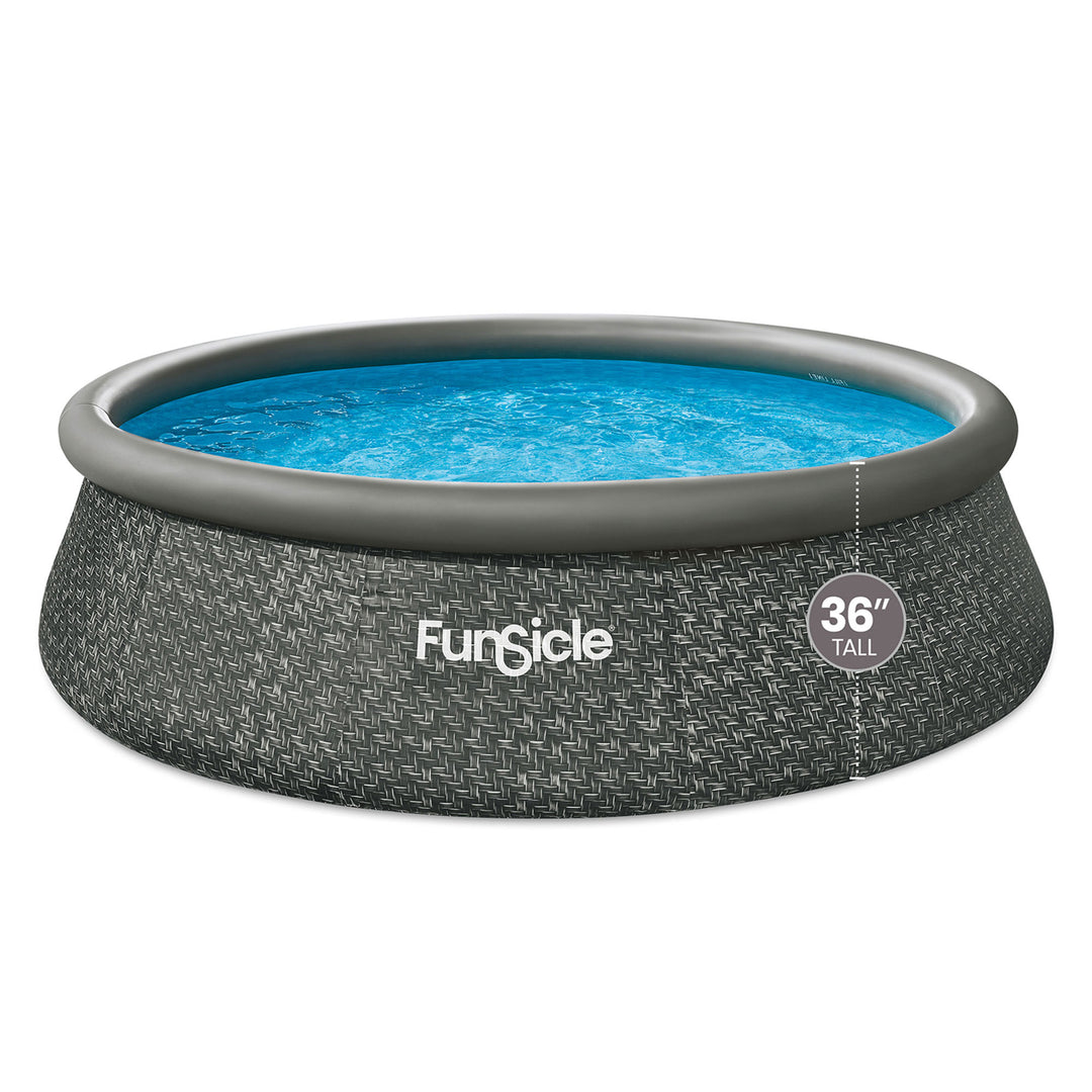 Funsicle 12' x 36" QuickSet Ring Top Above Ground Swimming Pool, Herringbone