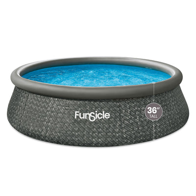 Funsicle 12' x 36" QuickSet Ring Top Above Ground Pool, Herringbone (Open Box)