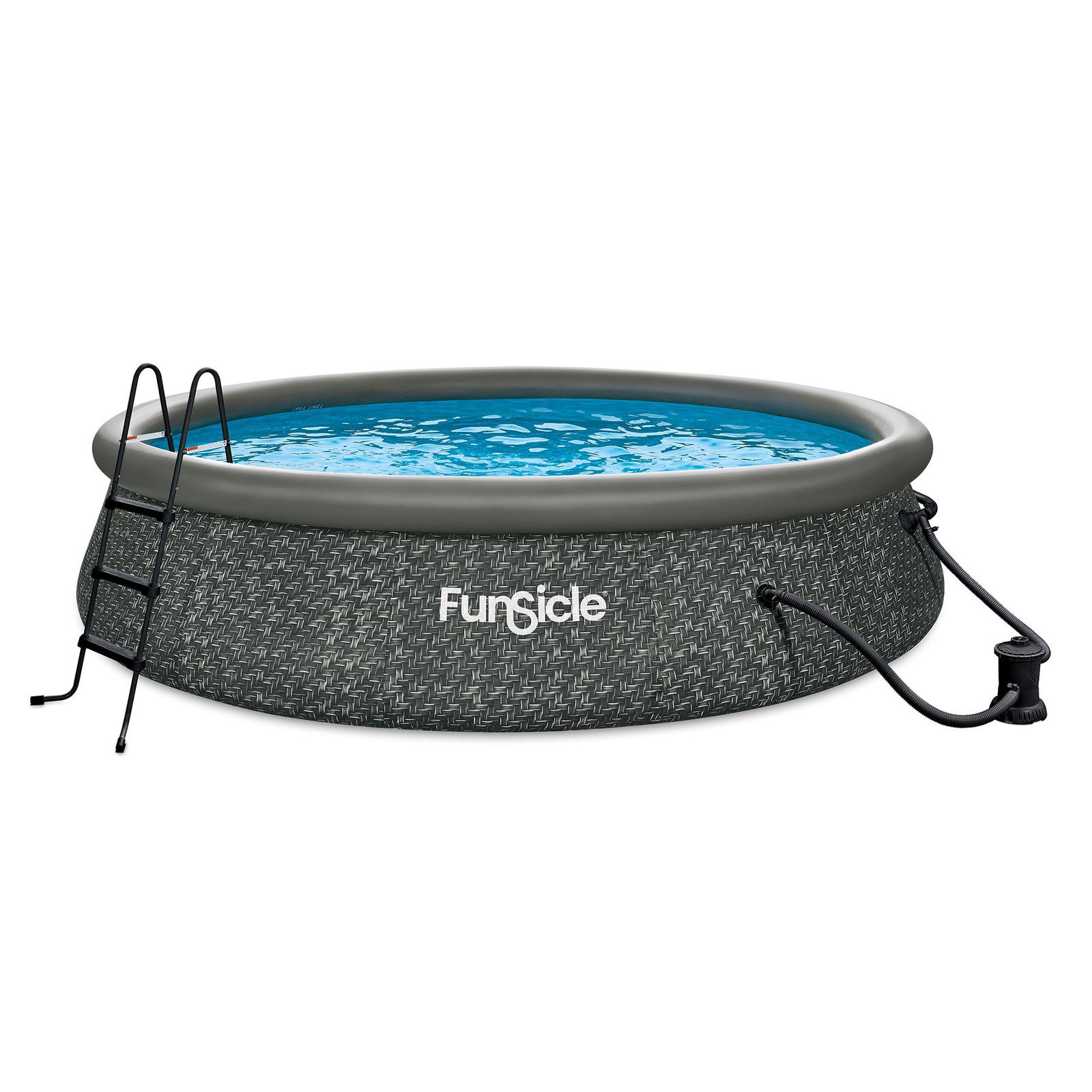 Funsicle 14' x 36" QuickSet Ring Top Above Ground Swimming Pool, Herringbone - VMInnovations