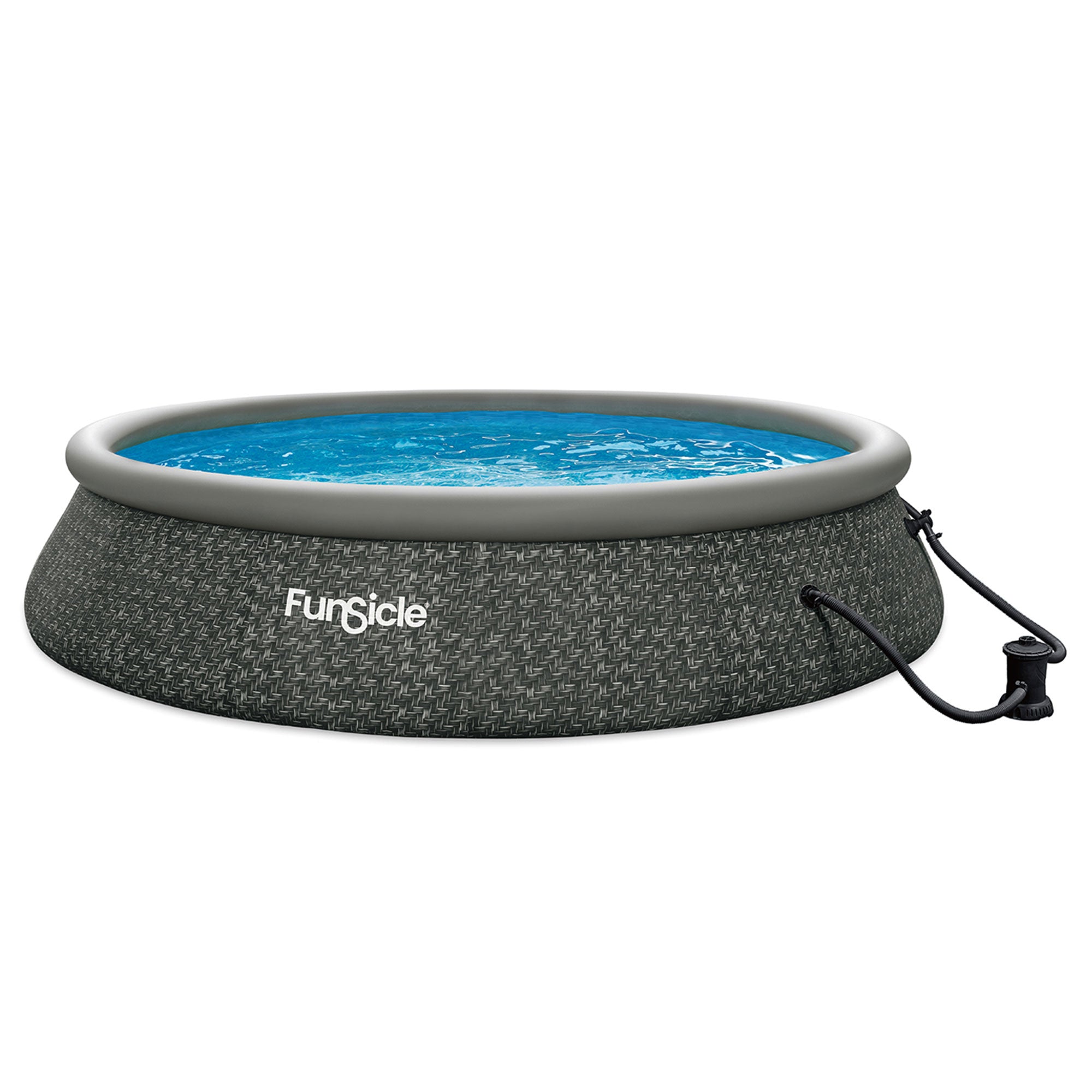 Summer Waves 15ft x 36in Quick Set Ring Above Ground Pool, Dark Gray (For Parts) - VMInnovations