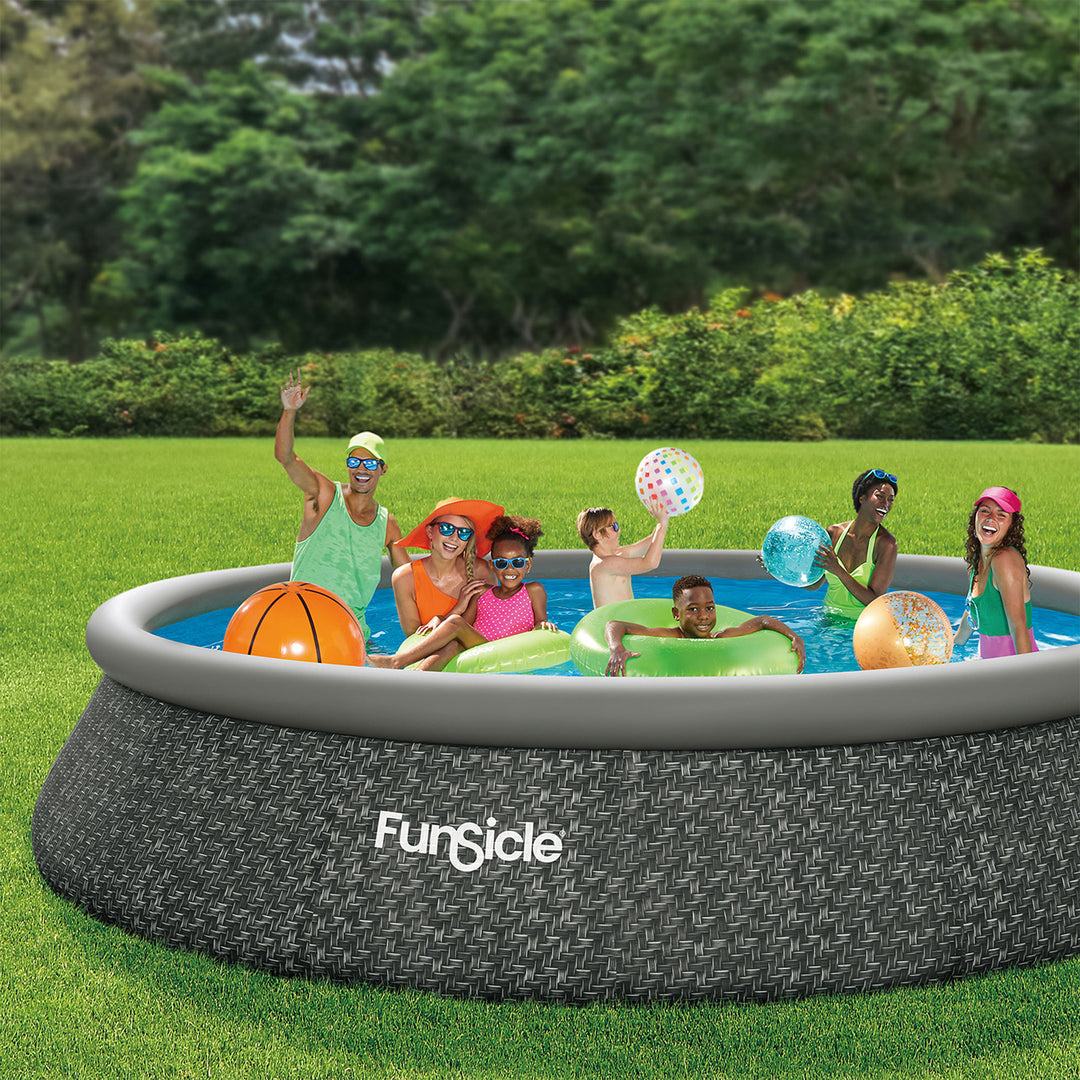 Funsicle 15' x 36" QuickSet Ring Top Above Ground Swimming Pool, Herringbone