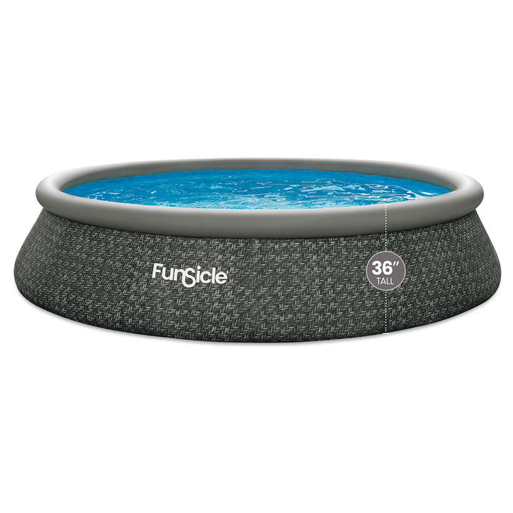 Funsicle 15' x 36" QuickSet Ring Top Above Ground Swimming Pool, Herringbone