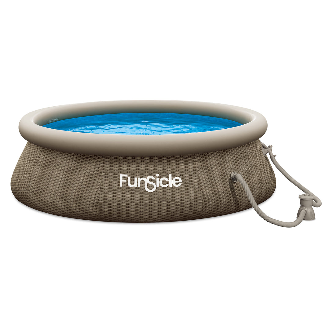 Funsicle 10'x30" QuickSet Ring Top Above Ground Pool, Basketweave(Open Box)