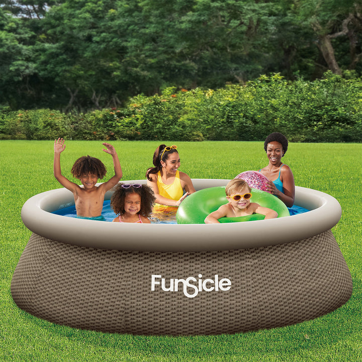 Funsicle 10'x30" QuickSet Ring Top Above Ground Pool, Basketweave(Open Box)