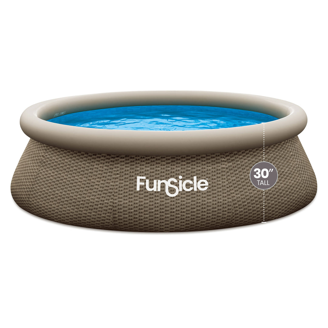 Funsicle 10'x30" QuickSet Ring Top Above Ground Pool, Basketweave(Open Box)