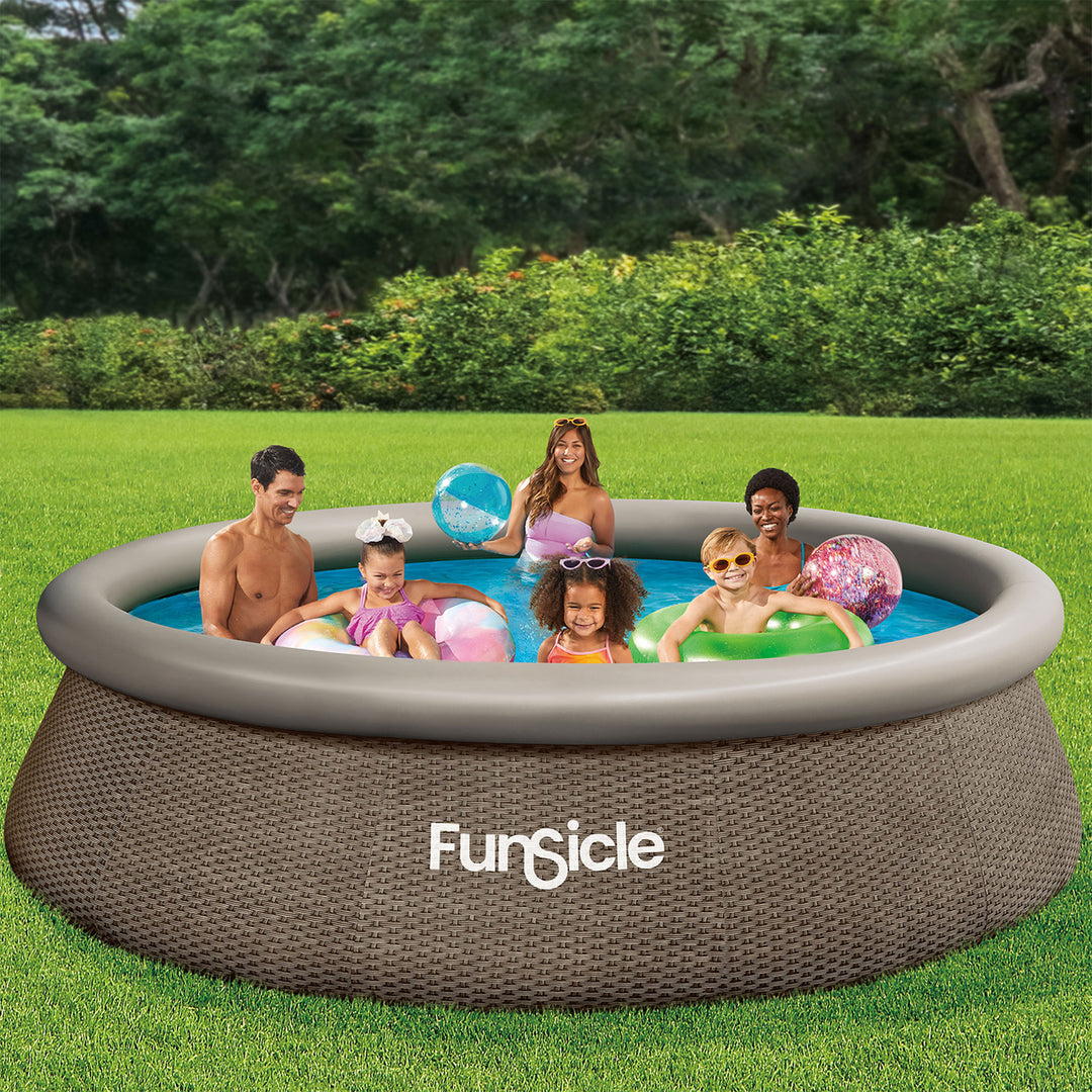 Funsicle 12' x 36" QuickSet Ring Above Ground Swimming Pool, Basketweave (Used)