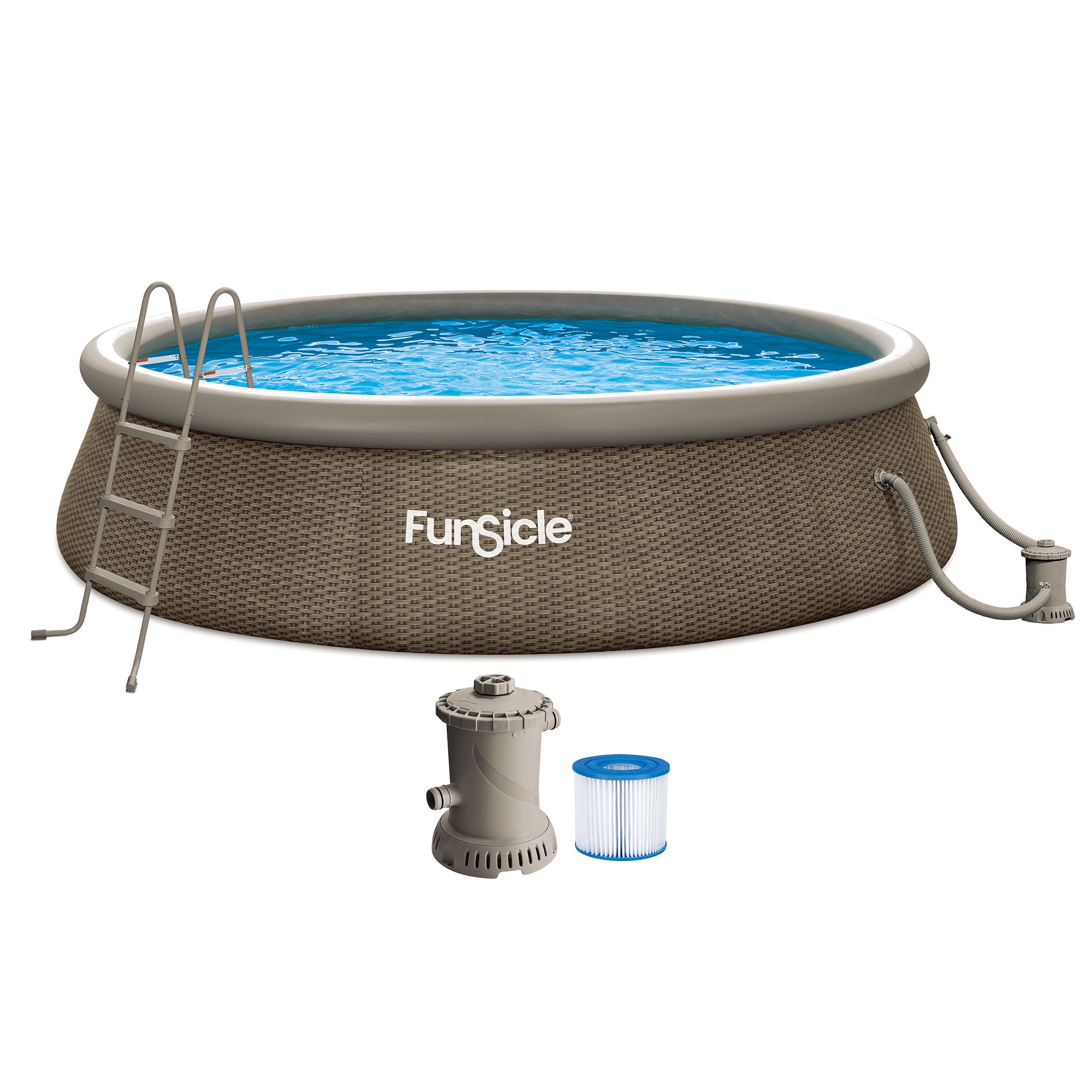 Funsicle 14' x 36" QuickSet Inflatable Ring Top Outdoor Pool w/Pump (Open Box)