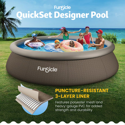 Funsicle 14' x 36" QuickSet Inflatable Ring Top Outdoor Pool w/Pump (Open Box)