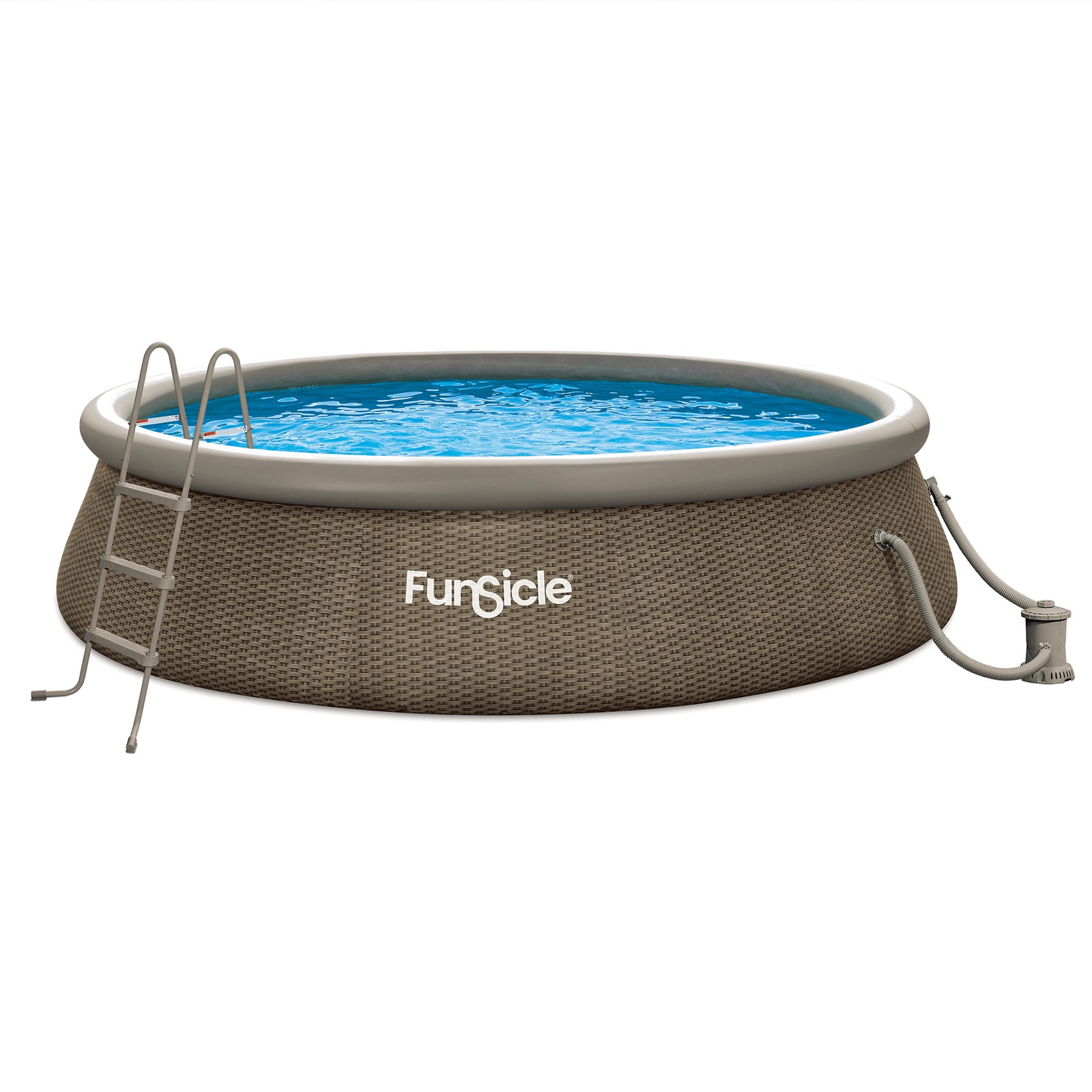 Funsicle 14' x 36" QuickSet Ring Top Above Ground Swimming Pool, Basketweave - VMInnovations