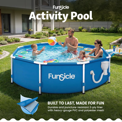 Funsicle 8' x 30" Outdoor Activity Round Frame Above Ground Swimming Pool Set