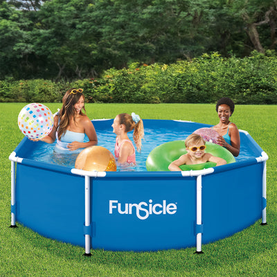 Summer Waves 8ft x 30in Round Frame Above Ground Swimming Pool, Pump (Open Box)