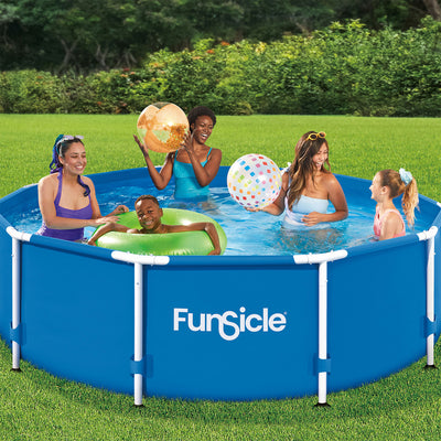 Funsicle 10' x 30" Activity Round Frame Above Ground Swimming Pool Set(Used)