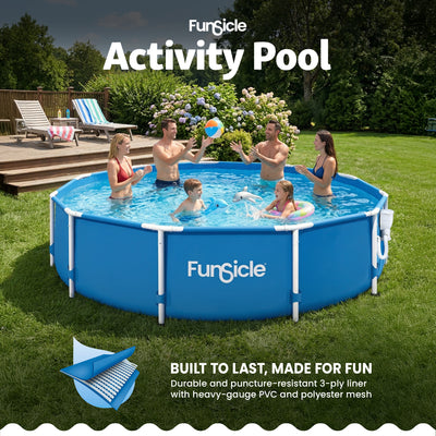 Funsicle 12' x 30" Outdoor Activity Round Frame Above Ground Swimming Pool Set - VMInnovations