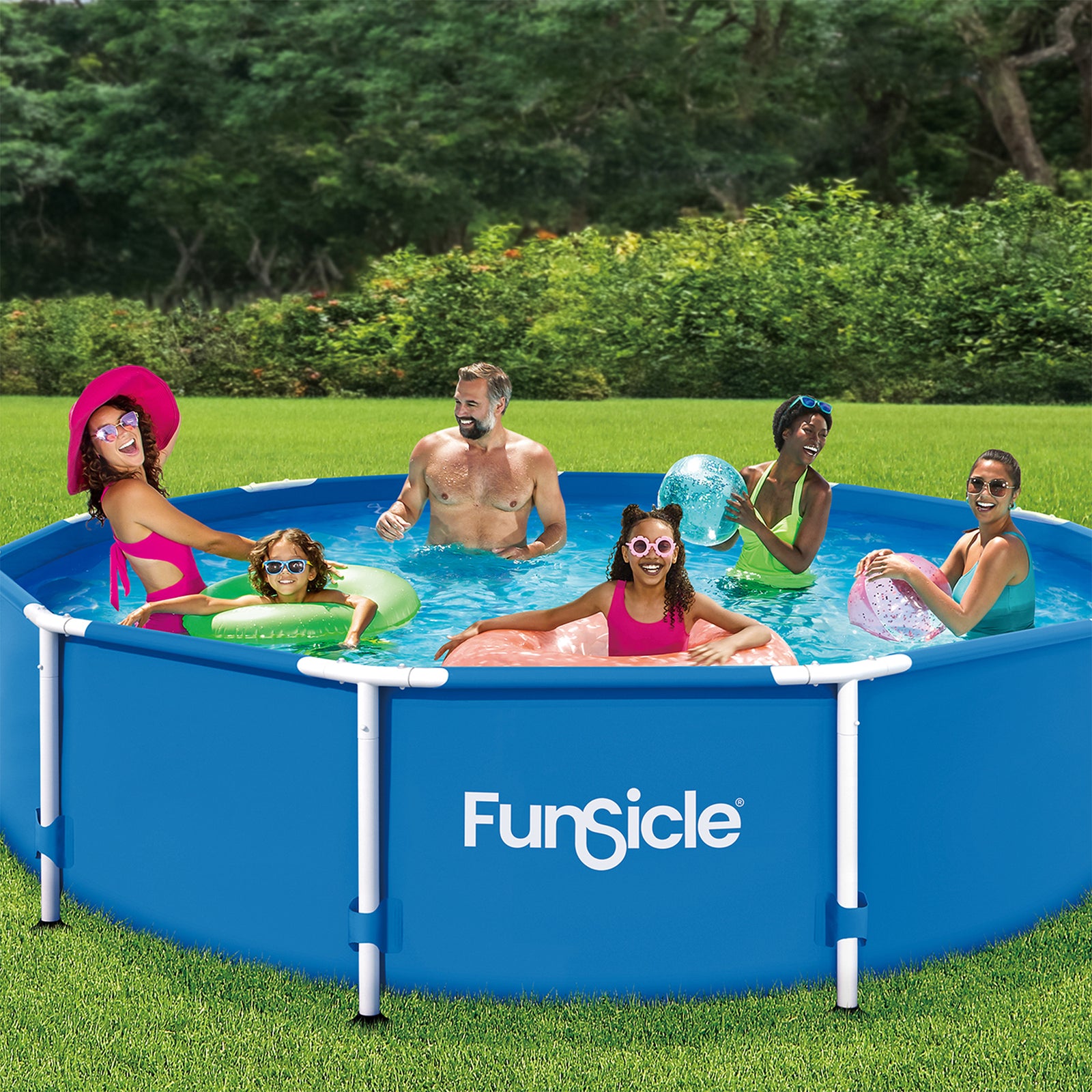 Funsicle 12' x 30" Outdoor Activity Round Frame Above Ground Swimming Pool Set - VMInnovations