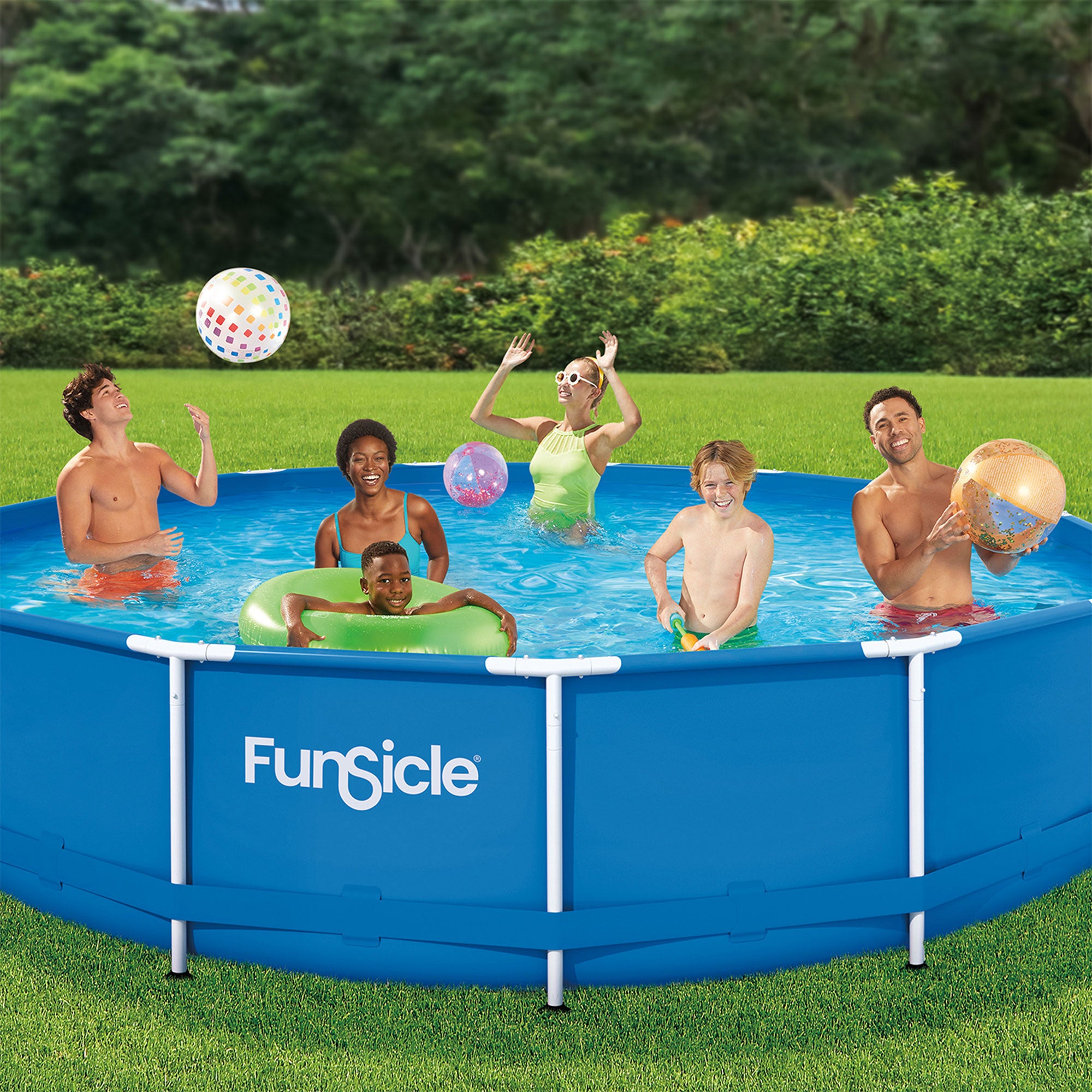 Funsicle 15' x 36" Outdoor Activity Round Above Ground Swimming Pool(For Parts)
