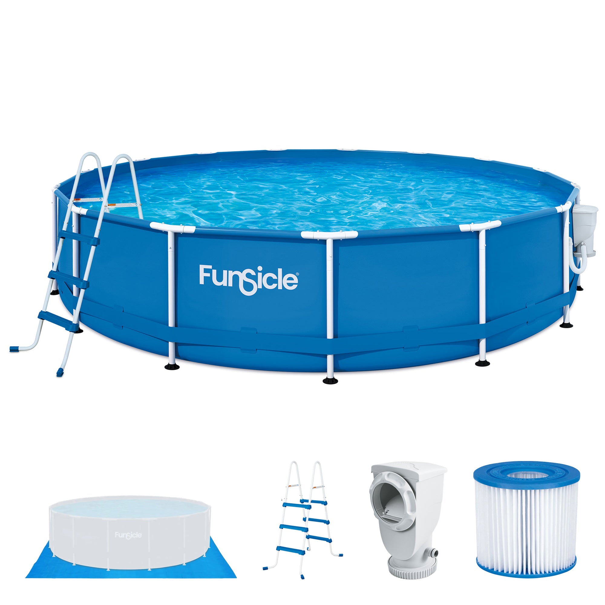 Funsicle 15' x 36" Outdoor Activity Round Frame Swimming Pool Set (Used)