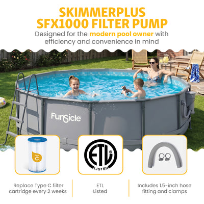 Funsicle 14'x42" Oasis Outdoor Round Frame Above Ground Swimming Pool (Open Box)