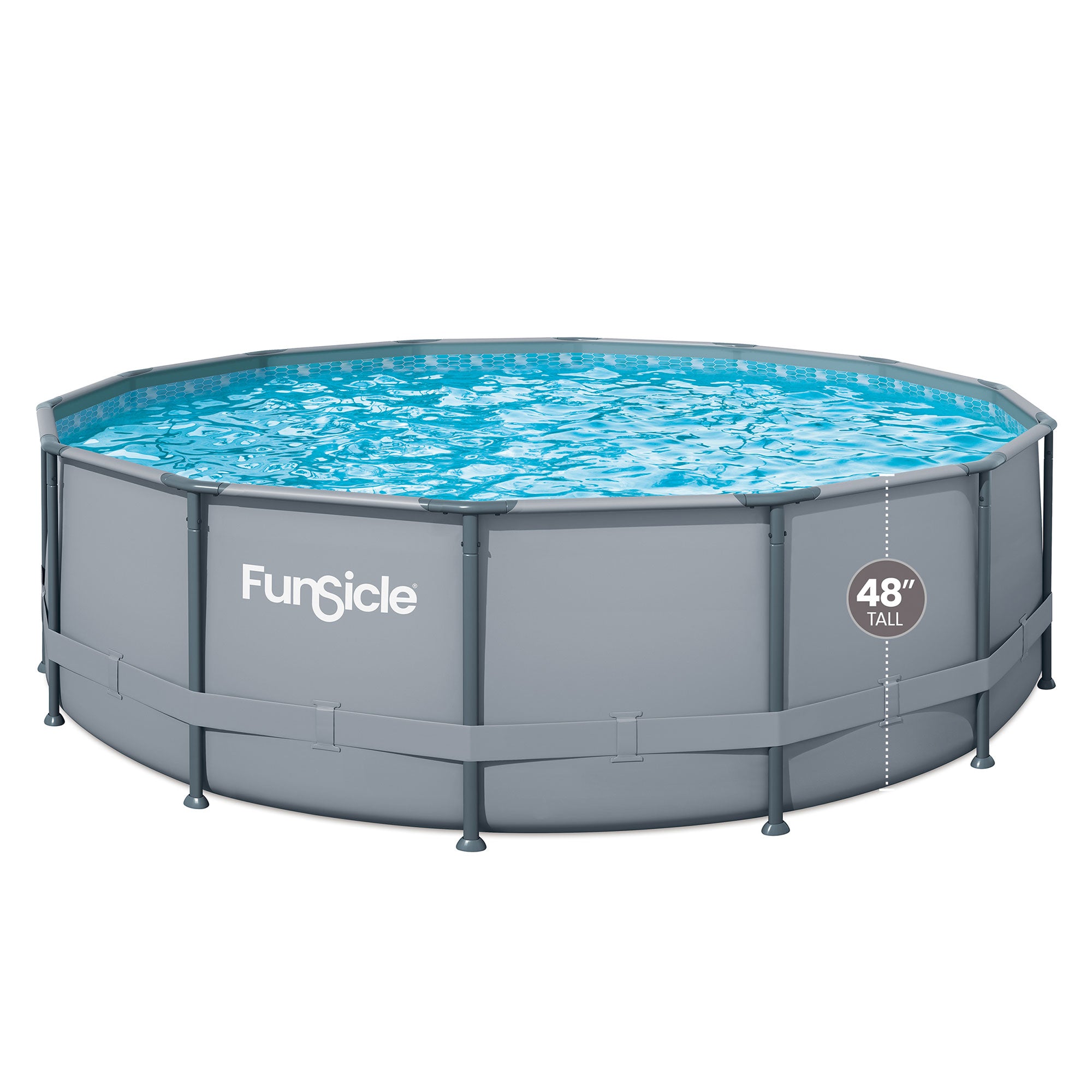 16ft x 48in Oasis Outdoor Round Above Ground Swimming Pool with Pump (Open Box) - VMInnovations