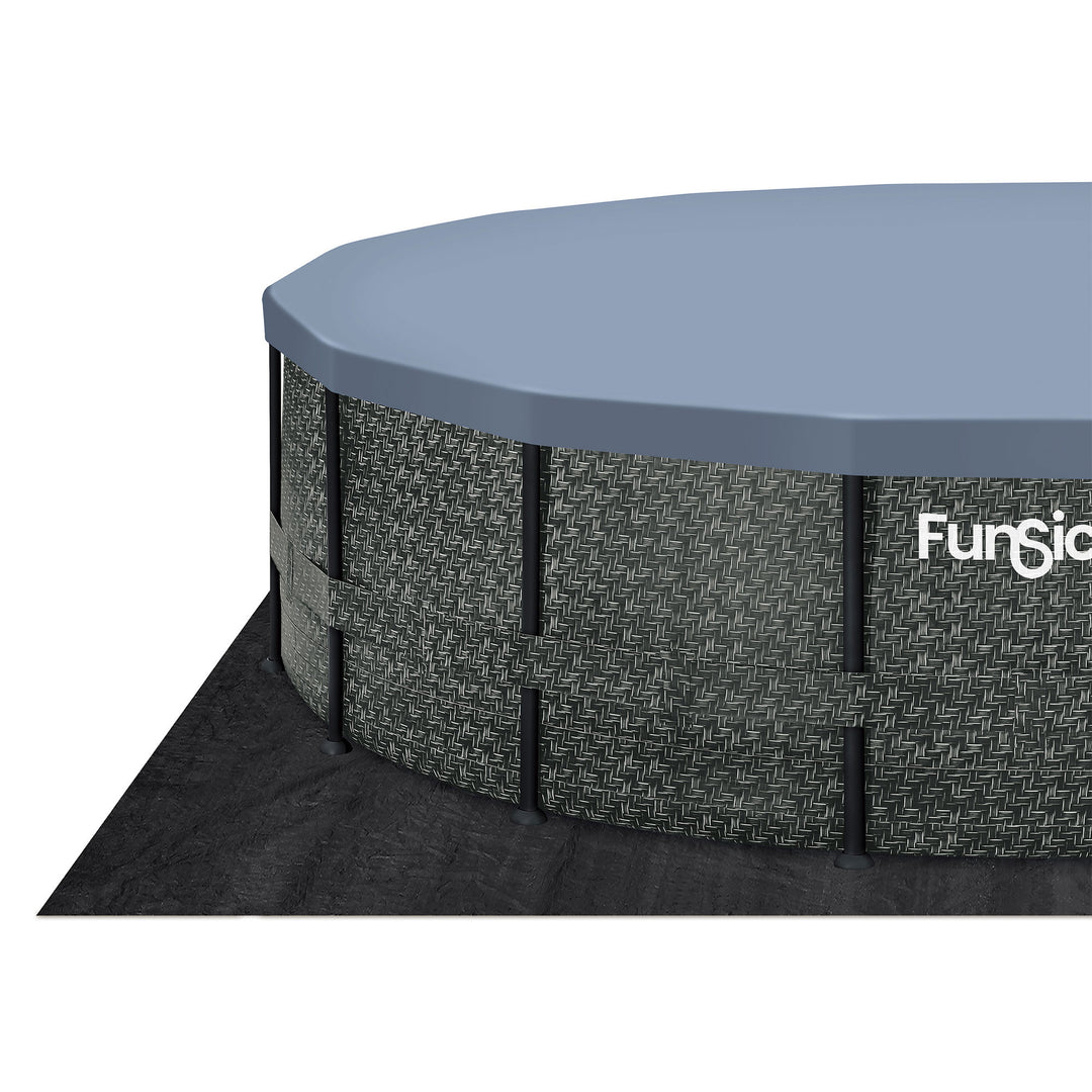 Funsicle 16' x 48" Oasis Round Outdoor Above Ground Swimming Pool, Herringbone