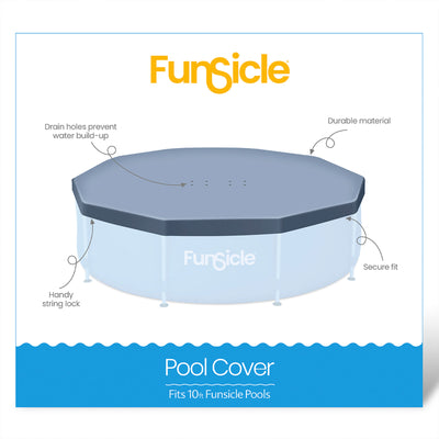 Funsicle 10ft Round  Frame Pool Debris Cover, Accessory Only, Gray (Used)